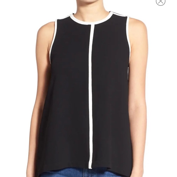 Madewell | Black Crepe Canal Sleeveless Tank top - Picture 2 of 8
